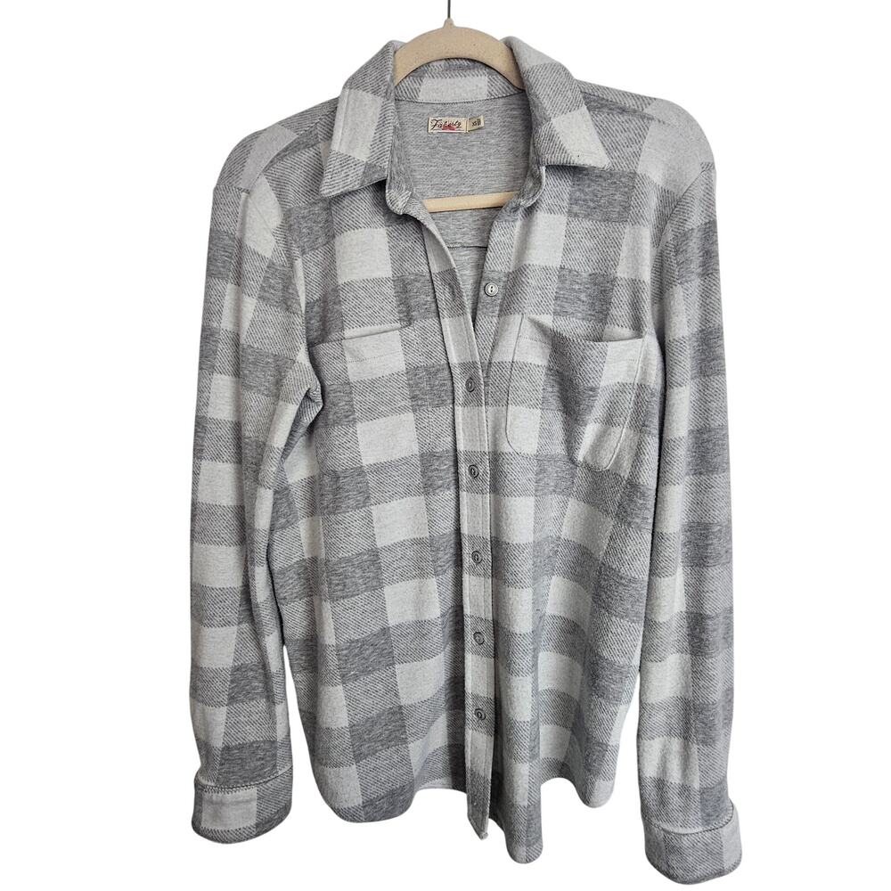 Faherty Womens Legend Sweater Shirt Sz XS Soft Checker Minimalist Comfy Shacket